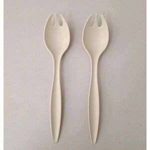 Vintage Tupperware Serving Fork Spoon, Set of 2, 12" Sides or Salad New
